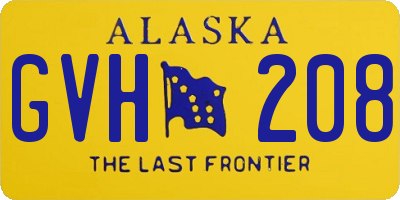 AK license plate GVH208