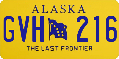 AK license plate GVH216