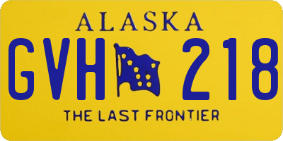 AK license plate GVH218