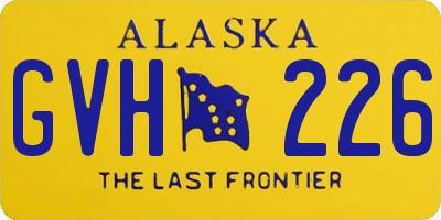 AK license plate GVH226