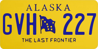 AK license plate GVH227