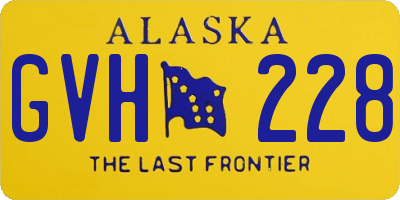 AK license plate GVH228