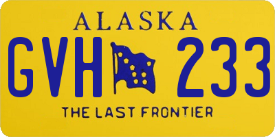 AK license plate GVH233