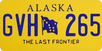 AK license plate GVH265