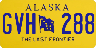 AK license plate GVH288