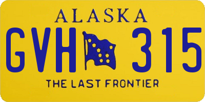 AK license plate GVH315