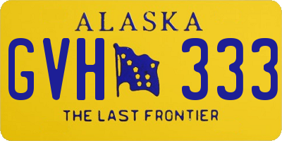 AK license plate GVH333