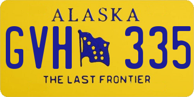 AK license plate GVH335