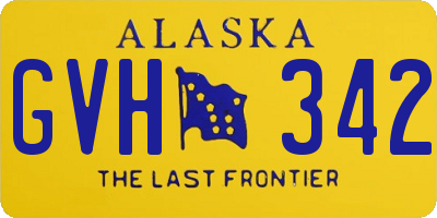 AK license plate GVH342