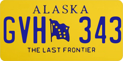 AK license plate GVH343