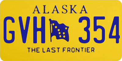 AK license plate GVH354