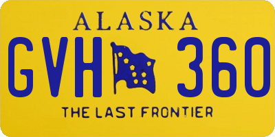 AK license plate GVH360