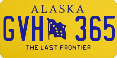 AK license plate GVH365