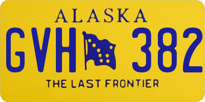 AK license plate GVH382