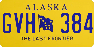 AK license plate GVH384