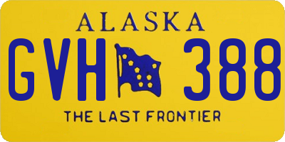 AK license plate GVH388