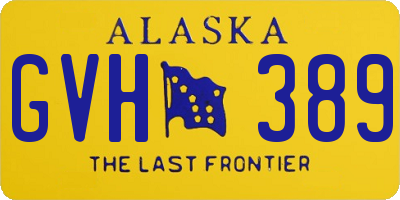 AK license plate GVH389