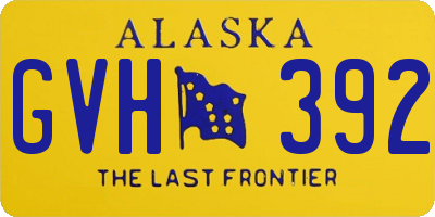 AK license plate GVH392