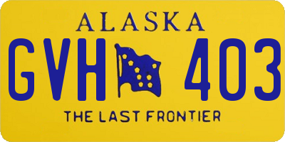 AK license plate GVH403