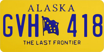 AK license plate GVH418