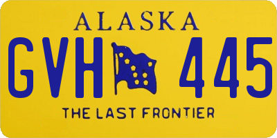 AK license plate GVH445