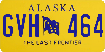 AK license plate GVH464