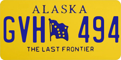 AK license plate GVH494