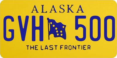 AK license plate GVH500