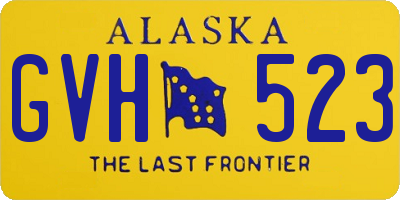 AK license plate GVH523