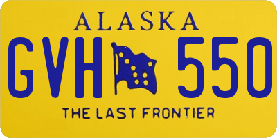 AK license plate GVH550