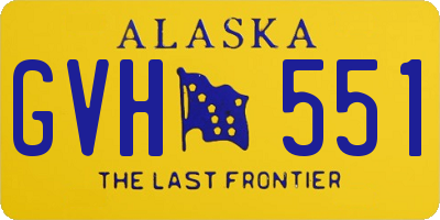 AK license plate GVH551