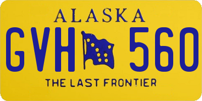 AK license plate GVH560