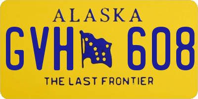 AK license plate GVH608