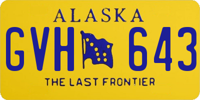 AK license plate GVH643