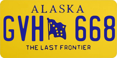 AK license plate GVH668