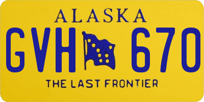 AK license plate GVH670