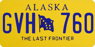 AK license plate GVH760