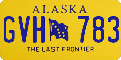 AK license plate GVH783