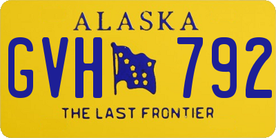 AK license plate GVH792