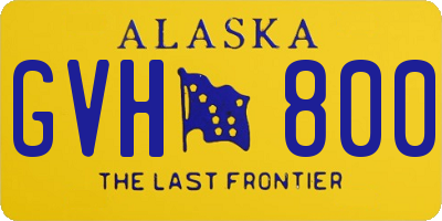 AK license plate GVH800