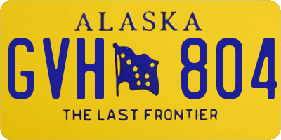 AK license plate GVH804