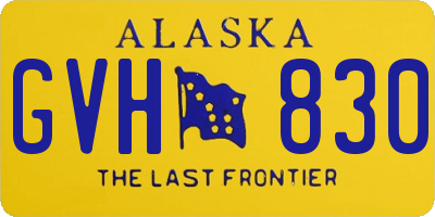 AK license plate GVH830