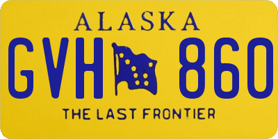 AK license plate GVH860