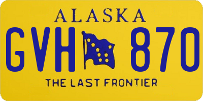 AK license plate GVH870