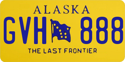 AK license plate GVH888