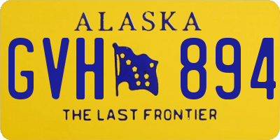 AK license plate GVH894