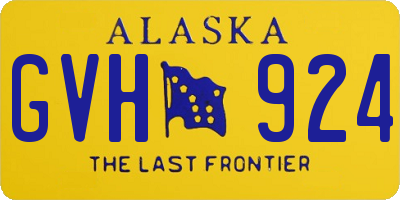 AK license plate GVH924