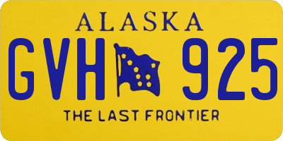 AK license plate GVH925