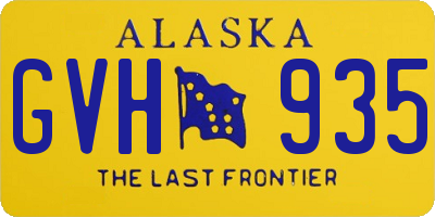 AK license plate GVH935