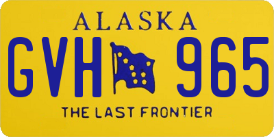 AK license plate GVH965